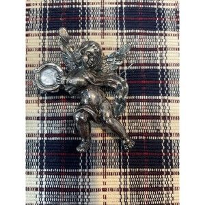Oneida Silver Plate 1992 Cherub Angel Ornament Christmas Ornament